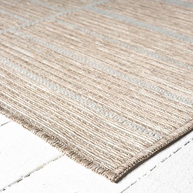 Abani Rugs Ocean OCE140A Brown Block Pattern Indoor/Outdoor Area Rug