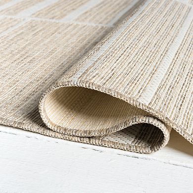 Abani Rugs Ocean OCE140A Brown Block Pattern Indoor/Outdoor Area Rug