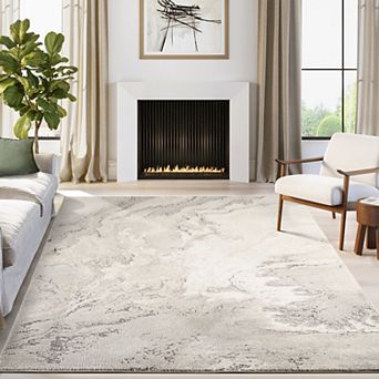 Abani Beau BEA120A Marble Taupe Grey Abstract Area Rug