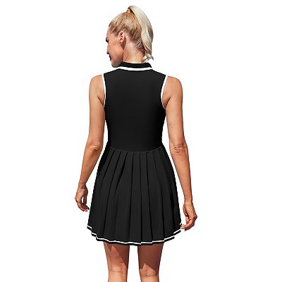 tennis dress with shorts and pockets Charmo Tennis Dress for Womens Racerback with Shorts Pockets Golf Dress  Sport Workout Dresses