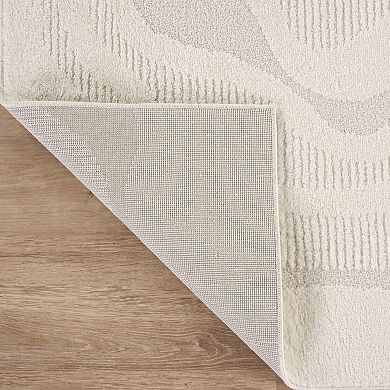 Abani Rugs NOM190A Textured Wave Cream Area Rug