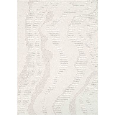 Abani Rugs NOM190A Textured Wave Cream Area Rug