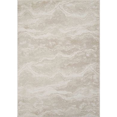 Abani Rugs Beau Collection BEA150A Abstract Marble Cream Area Rug