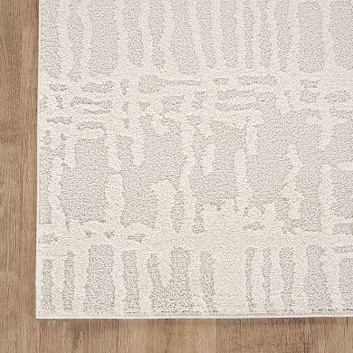 Abani Rugs NOM210A Abstract Grid Cream Area Rug