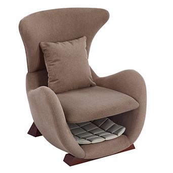 KWPZQEB Pet-Friendly Accent Chair w/ Storage Space, Lazy Chair w/ Curved Backrest for Living Room