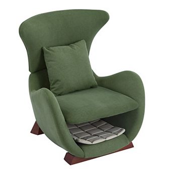 KWPZQEB Pet-Friendly Accent Chair w/ Storage Space, Lazy Chair w/ Curved Backrest for Living Room