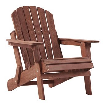 KWPZQEB Oversize Folding Adirondack Chair, Wood Frame Leisure Chair for Garden, Backyard, Porch