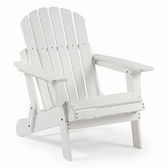 KWPZQEB Oversize Folding Adirondack Chair, Wood Frame Leisure Chair for Garden, Backyard, Porch