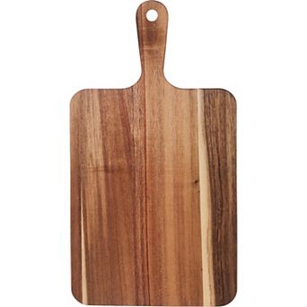 MOEPLSY 13.7" x 7" Premium Acacia Wood Cutting Board with Handle, Multipurpose Serving Board