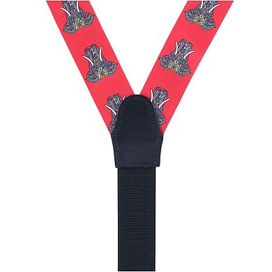 Trafalgar Men's Hanno Elephant Button End Silk Suspenders