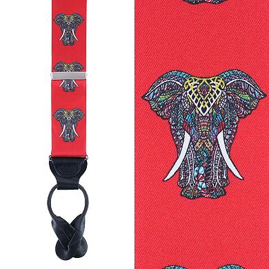 Trafalgar Men's Hanno Elephant Button End Silk Suspenders