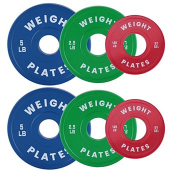2-Inch Rubber Weight Plates for Precision Strength Training-2x1.25LB 2x2.5LB 2x5LB Bumper Plates Set