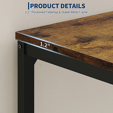 Rectangular Bar Table, 42.5In High Top Pub Table, Counter Height Bar Table, Kitchen Island Table