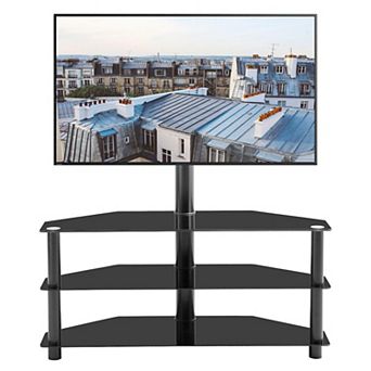 35.4" Multi-Function TV Stand Holds Up To 110 LBs Height Adjustable Swivel Bracket