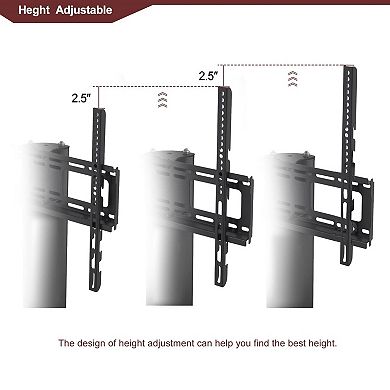 35.4" Multi-Function TV Stand Holds Up To 110 LBs Height Adjustable Swivel Bracket