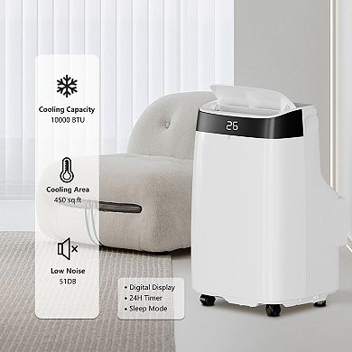 10,000 BTU Portable Air Conditioner with 3-in-1 Cooling, 450 Sq.Ft Coverage