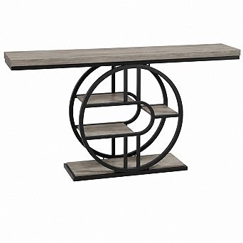 55" Entryway Table, 5 tier Console Tables for Entryway, Industrial Narrow Sofa Tables with Storage