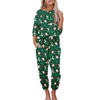 Ekouaer Womens Pajamas Set Long Sleeve Loungewear Soft Lounge Set Joggers with Pockets