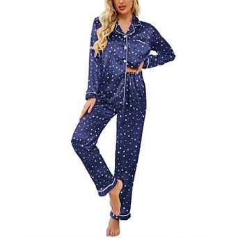 Ekouaer Waffle Knit Pajamas Sets for Womens Long Sleeve Lounge Set Pieces Outfits Top and Pants