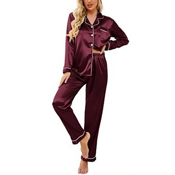Ekouaer Waffle Knit Pajamas Sets for Womens Long Sleeve Lounge Set Pieces Outfits Top and Pants