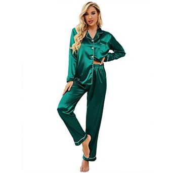 Ekouaer Waffle Knit Pajamas Sets for Womens Long Sleeve Lounge Set Pieces Outfits Top and Pants