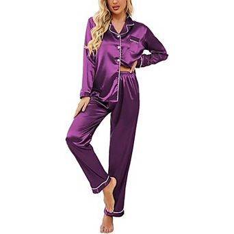 Ekouaer Waffle Knit Pajamas Sets for Womens Long Sleeve Lounge Set Pieces Outfits Top and Pants
