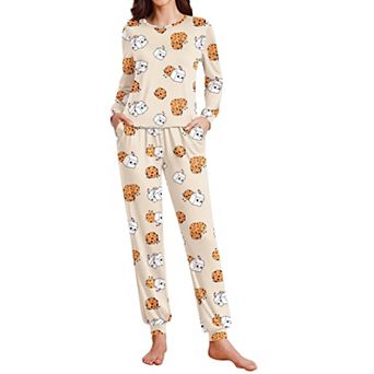 Ekouaer Womens Pajama Sets Long Sleeve Pajamas with Jogger Pants Two Piece Sleepwear Lounge Sets