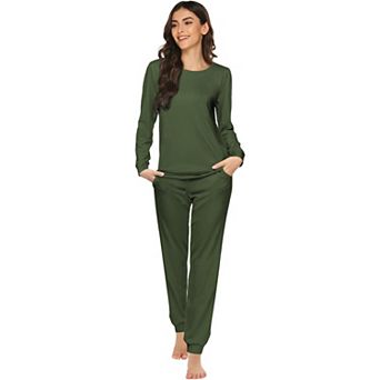 Ekouaer Womens Pajama Sets Long Sleeve Pajamas with Jogger Pants Two Piece Sleepwear Lounge Sets