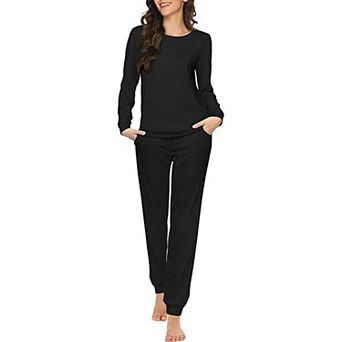 Ekouaer Womens Pajama Sets Long Sleeve Pajamas with Jogger Pants Two Piece Sleepwear Lounge Sets