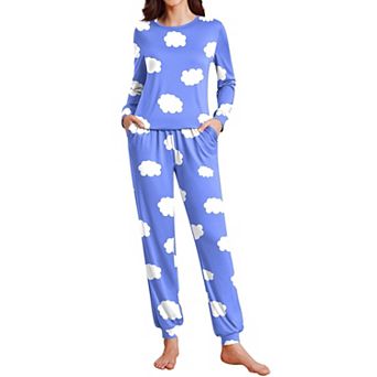 Ekouaer Womens Pajama Sets Long Sleeve Pajamas with Jogger Pants Two Piece Sleepwear Lounge Sets