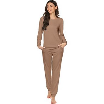 Ekouaer Womens Pajama Sets Long Sleeve Pajamas with Jogger Pants Two Piece Sleepwear Lounge Sets