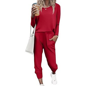 Ekouaer Womens Pajama Sets Long Sleeve Pajamas with Jogger Pants Two Piece Sleepwear Lounge Sets