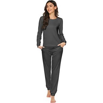 Ekouaer Womens Pajama Sets Long Sleeve Pajamas with Jogger Pants Two Piece Sleepwear Lounge Sets