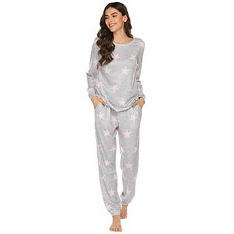 Ekouaer Womens Pajama Sets Long Sleeve Pajamas with Jogger Pants Two Piece Sleepwear Lounge Sets