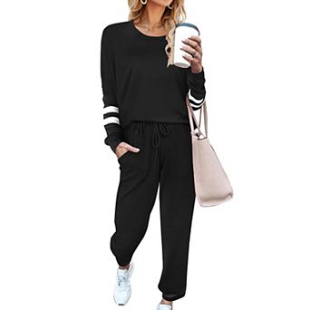 Ekouaer Sweatsuits Womens Loungewear Set Tracksuit Long Sleeve Pajamas Set Two Piece Outfits