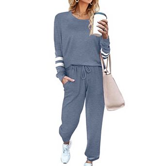 Ekouaer Sweatsuits Womens Loungewear Set Tracksuit Long Sleeve Pajamas Set Two Piece Outfits