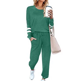 Ekouaer Sweatsuits Womens Loungewear Set Tracksuit Long Sleeve Pajamas Set Two Piece Outfits