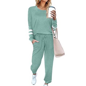 Ekouaer Sweatsuits Womens Loungewear Set Tracksuit Long Sleeve Pajamas Set Two Piece Outfits