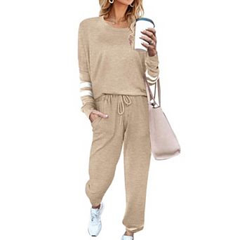 Ekouaer Sweatsuits Womens Loungewear Set Tracksuit Long Sleeve Pajamas Set Two Piece Outfits