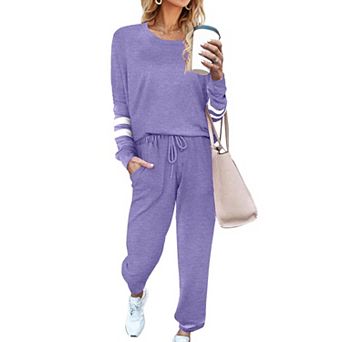 Ekouaer Sweatsuits Womens Loungewear Set Tracksuit Long Sleeve Pajamas Set Two Piece Outfits