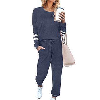 Ekouaer Sweatsuits Womens Loungewear Set Tracksuit Long Sleeve Pajamas Set Two Piece Outfits
