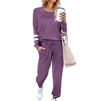 Ekouaer Sweatsuits Womens Loungewear Set Tracksuit Long Sleeve Pajamas Set Two Piece Outfits