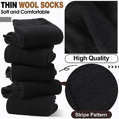 Merino Wool Boot Socks Warm Breathable Cozy Work Casual 5 Pair Pack