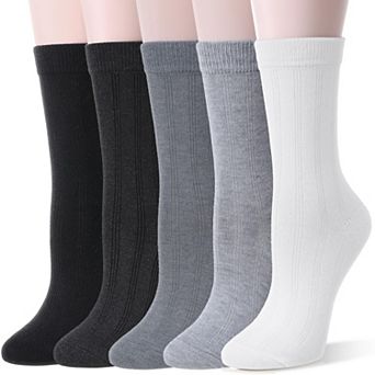 Merino Wool Boot Socks Warm Breathable Cozy Work Casual 5 Pair Pack