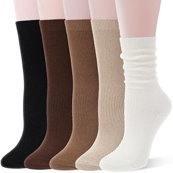 Merino Wool Boot Socks Warm Breathable Cozy Work Casual 5 Pair Pack