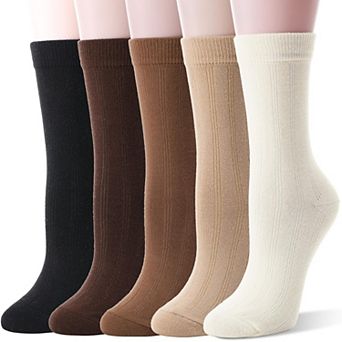Merino Wool Boot Socks Warm Breathable Cozy Work Casual 5 Pair Pack