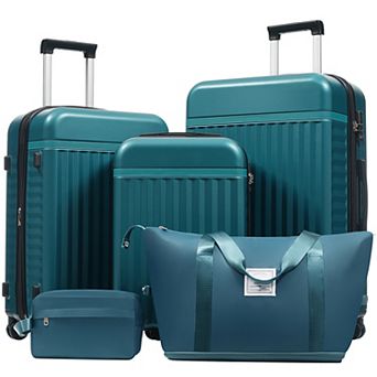 Pnronnc 5 pc Hardside Luggage Set with TSA Lock Spinner Wheels and Travel Bags
