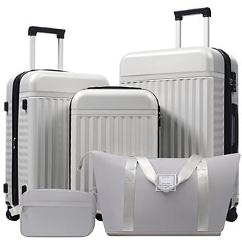 Pnronnc 5 pc Hardside Luggage Set with TSA Lock Spinner Wheels and Travel Bags