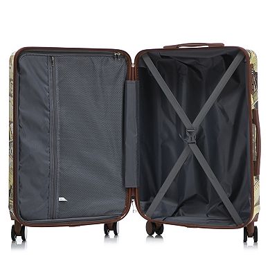 Pnronnc 3-Piece PC Spinner Wheel Luggage Set with Combination Lock and Printed Pattern