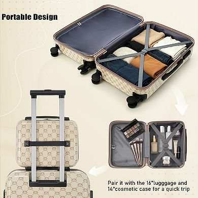 Pnronnc 5-Piece ABS Hardside Luggage Set with TSA Lock Spinner Wheels and Adjustable Handle